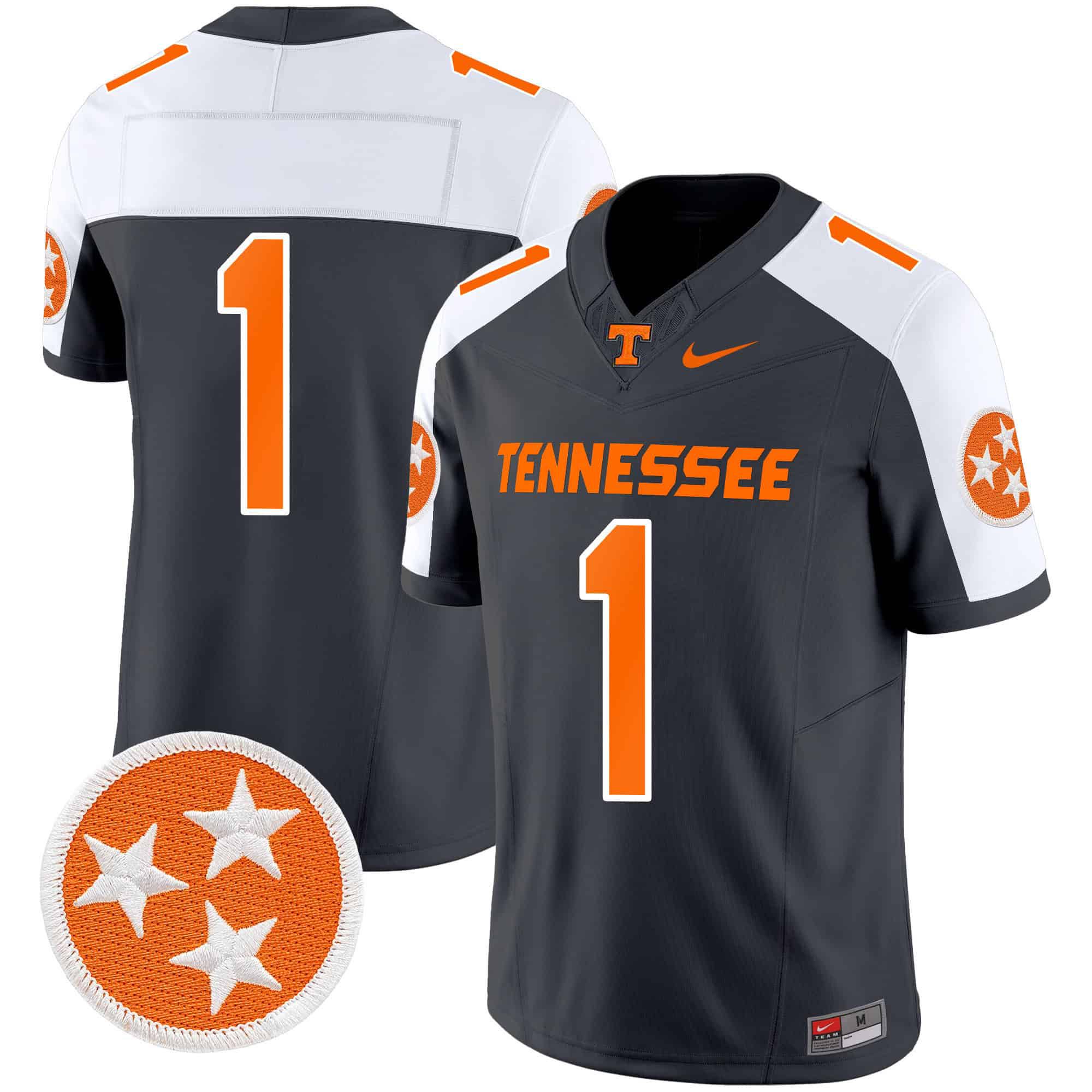 Men Tennessee Volunteers #1 No Name Black 2024 Nike Vapor Limited NCAA Jersey